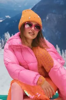 Шапка-бини Street Shine Anthropologie, темно-оранжевый