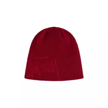Шапка-бини Stussy с тисненым логотипом Stock, темно-красная