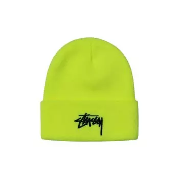 Шапка-бини Stussy Stock с манжетами, Safety Yellow