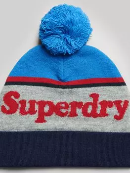 Шапка-бини Superdry Essential с логотипом, новый королевский/красный