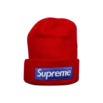 Шапка-бини Supreme New Era Box Logo, красная