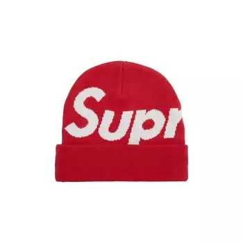 Шапка-бини Supreme с большим логотипом, красная