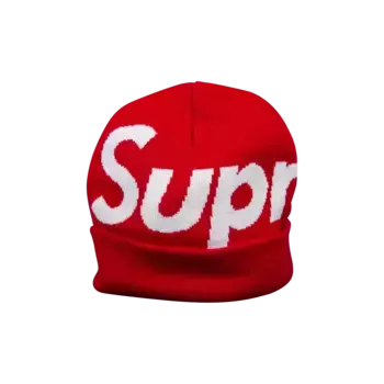 Шапка-бини Supreme с большим логотипом, красная