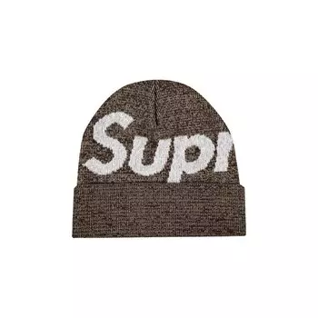 Шапка-бини Supreme с большим логотипом, коричневая статическая