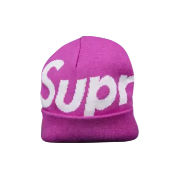 Шапка-бини Supreme с большим логотипом, пурпурного цвета