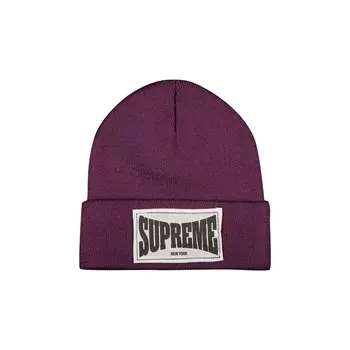 Шапка-бини Supreme с тканой этикеткой, Пыльный фиолетовый