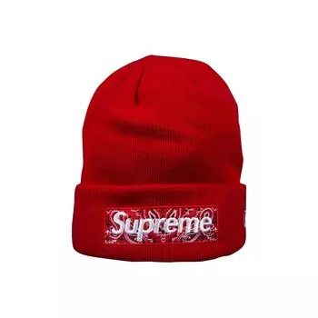 Шапка-бини Supreme x New Era Bandana Box Logo, цвет Красный
