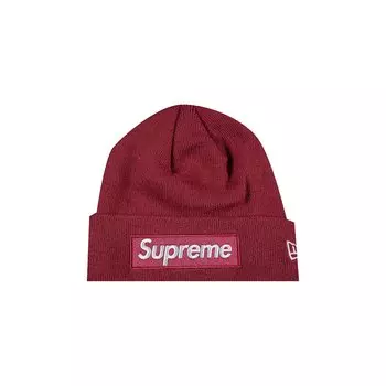 Шапка-бини Supreme x New Era Box с логотипом Сливовый