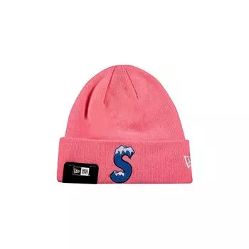 Шапка-бини Supreme x New Era S с логотипом Розовая