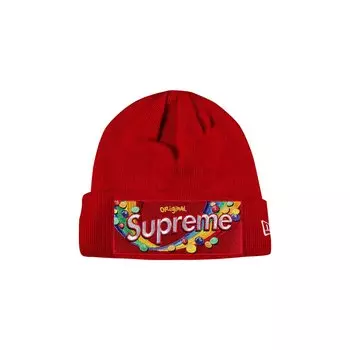 Шапка-бини Supreme x Skittles x New Era, красная