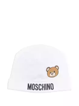 Шапка бини Teddy Bear Moschino Kids, белый