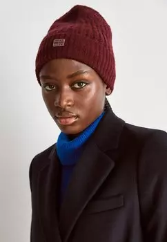 Шапка-бини Tommy Jeans COSY BEANIE, цвет deep rouge