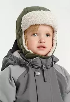 Шапка-бини Trapper Block Leokid, цвет green scape