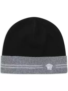 Шапка бини в двух тонах Versace, черный