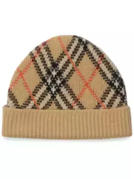 Шапка бини в клетку BURBERRY, нейтральный