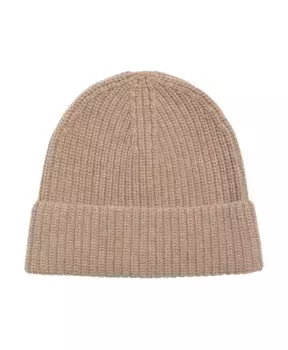 Шапка Бини в рубчик бежевого меланжа Ivy Oak, бежевый