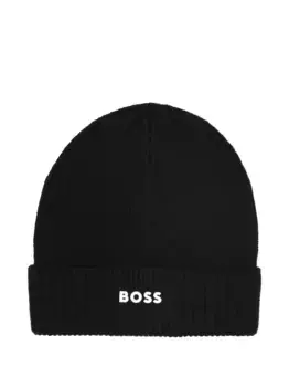 Шапка бини в рубчик BOSS Kidswear, черный
