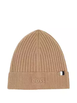 Шапка бини в рубчик BOSS Kidswear, нейтральный