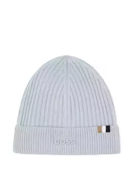 Шапка бини в рубчик BOSS Kidswear, синий