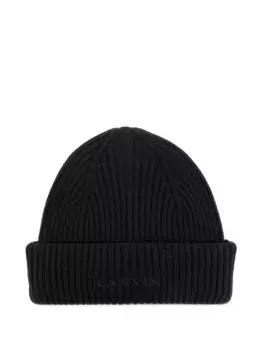 Шапка бини в рубчик Lanvin, черный