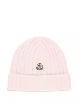 Шапка бини в рубчик Moncler Enfant, розовый
