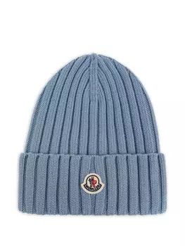 Шапка-бини в рубчик Moncler, синий