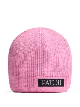 Шапка бини в рубчик с логотипом PATOU, розовый