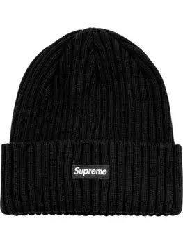 Шапка бини в рубчик Supreme, черный