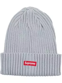Шапка бини в рубчик Supreme, серый