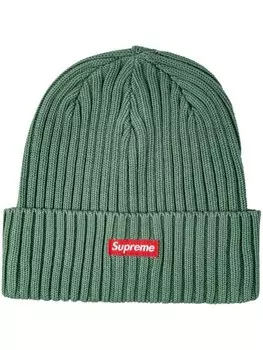 Шапка бини в рубчик Supreme, зеленый