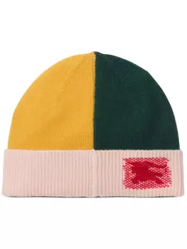 Шапка бини в стиле колор-блок Burberry Kids, зеленый