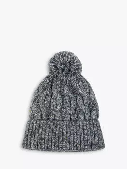 шапка-бини вязанной вязки, серый