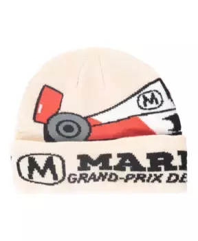 Шапка бини вязки интарсия Market, бежевый