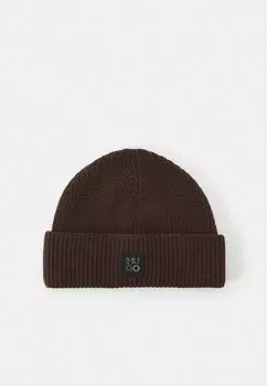 Шапка-бини Xamoh Unisex HUGO, цвет dark brown