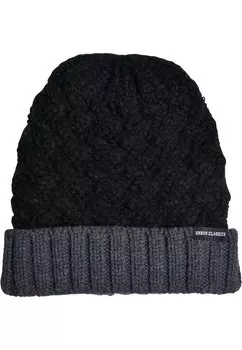 Шапка BRAID KNIT Urban Classics, цвет black heathergrey