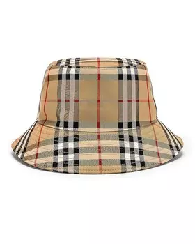 Шапка Burberry Heavy Cotton Check Bucket, цвет Archive Beige