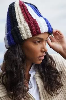Шапка By Anthropologie Chunky Multicolor, бежевый
