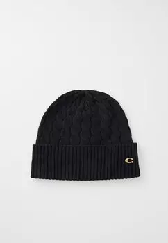 Шапка CABLE BEANIE COACH, черный