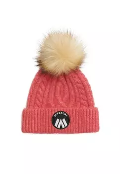 Шапка CABLE LUXE Superdry, розовый