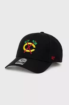 Шапка Chciago Blackshawks из смесовой шерсти 47 brand, черный