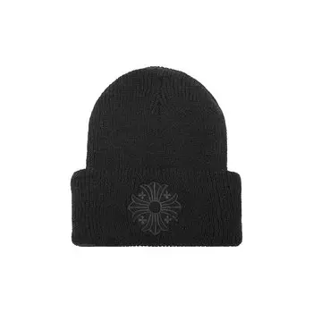 Шапка Chrome Hearts Plus Cross Beanie, цвет Black/Black
