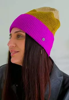 Шапка COLOUR BLOCKING BEANIE FRAAS, цвет verry berry