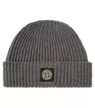 Шапка compass из натуральной шерсти Stone Island Junior, серый