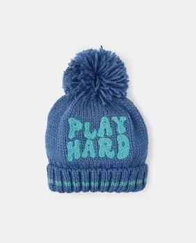 Шапка для мальчика с надписью и помпоном El Corte Ingls, темно-синий