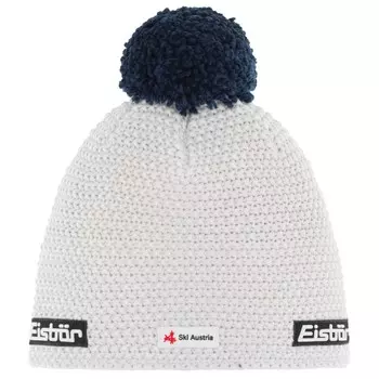 Шапка Eisbr Jamie Pompon Ska, цвет White/Dark Cobalt