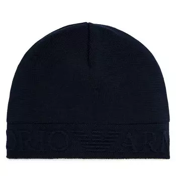 Шапка Emporio Armani, темно-синий