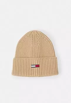 Шапка FLAG BEANIE UNISEX Tommy Jeans, желто-песочный