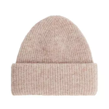 Шапка H&M x Arket Double Cuff Beanie In Alpaca Merino M, бежевый