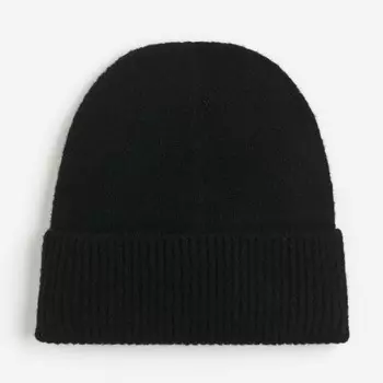 Шапка H&M Rib-knit, черный