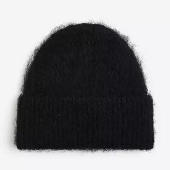 Шапка H&M Rib-knit, черный